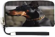 [QSKDLAC] Rfid Custom Womens Wallet Outer Space Long Wallet Card Wallet for Women and Men, doberman, 20.0*10.5cm, Modern