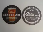 Beer Coaster ORLISON Brewing ~ Airway Heights, WASHINGTON Scratch n' Sniff
