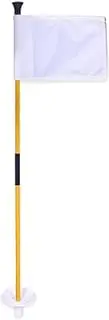 KGDSFG White Golf Green Flag, Two-Section Detachable Flagpole, Easy to Carry Green Target Flag Hole Cup