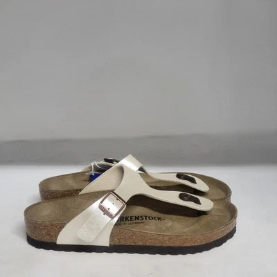 Birkenstock Gizeh BS Birko-Flor Sandal Graceful Pearl White Womens 7 Regular Fit