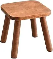 AIMALL Natural Solid Wood Children's Stool - Sturdy Round Seat for Living Room, Low Bench for Shoe Changing, Durable Small Wooden Bench for Kids - 9.45” Diameter