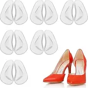6 Pairs Gel Arch Support Shoe Insert for Flat Feet, Transparent Adhesive Stick On Arch Support Pad for Women and Men (Transparent, One size)