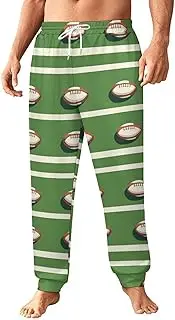 [Generic] Men's Sweatpants, Rugby on Green Field-58, Polyester Joggers, Sweatpants Jogging Pants for Workout Running