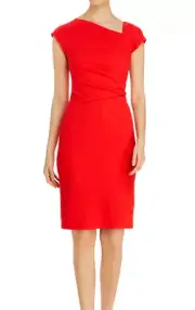 NEW Narciso Rodriguez Womens Asymmetric Sheath Dress Poppy Size 44 $1995 NWT