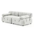 Foret 2 Seater Sofa Modular Arm Seat Tufted Velvet Lounge Couch Chaise Beige