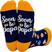 [COZYMATE] Funny Socks for Men, Soon to Be Daddy Socks for New Dad, First Time Dad Gifts for Father's Day Birthday