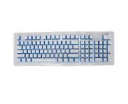 Keyboard Keycaps FOS Step 110 Keys OEM Height 2 Color Injection Molding Computer AccessoriesWhite Blue Word