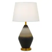 Telbix Lighting Debi Ceramic Table Lamp - Grey / Antique Gold / White