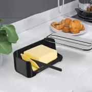 Rotating Lid Butter Dish with Cover Food Grade Butter Keeper Tray Tableware