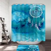 Blue Background Dream Catcher Shower Curtain