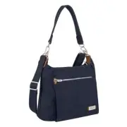Travelon V8703 Indigo Blue Canvas Anti-theft Heritage Hobo Bag