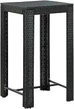 Garden Table Garden Bar Table Black 60.5x60.5x110.5 cm Poly Rattan