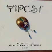 Vintage Handmade Joyce Fritz Studio Yipes! Polymer Clay Bug Pin 1998