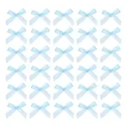 50Pcs Mini Ribbon Bow 1.8 inch Mini Fabric Satin Ribbon Light Blue