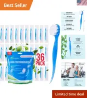 Compact Disposable Mini Toothbrushes with Sugar-Free Peppermint Paste - 36 Pack