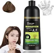 Yaguan Herbal Shampoo| 500ML Yaguan Black Dew Shampoo|Yaguan Brown Dew Shampoo| Black Hair Dye Shampoo 3 in 1 for Women Men (Brown)