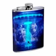 Space Whale Em1 Flask 8oz Stainless Steel Hip Drinking Whiskey