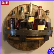 Bourbon Whiskey Barrel Shelf Bar Display Shelves Wine Rack Wall Drink Holder AU