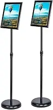 2-Pack Adjustable Poster Sign Stand,A4 Poster Stand Snap Frame Stand Aluminum Sign Holder,Floor Advertising Display Billboard,Notice Stand for Wedding/Business Activities Display