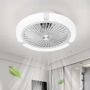 LOKUNM Ceiling Fans with Lights Reversible Ceiling Fans 45cm 3 Colour LED 6 Speeds Smart Timing Dimmable Ceiling Fan Low Profile Flush Mount Ceiling Fan for Bedroom Living Room