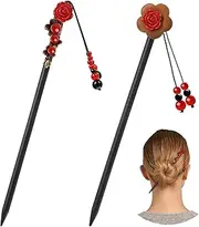 Japanese Hair Stick, 2 Pack 7" Hair Chopsticks for Women Hair Accessories, Chinese Hair Pin & Asian Hair Accessories with Bead Pendants Tassel for Women, Girls