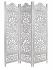 VINTAGE INDIAN FURNITURE HANDCRAFT WOODEN PARTITION SCREEN ROOM DIVIDER 3 PANELS