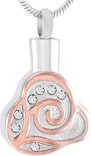 BIAIHQIE Crystal Flower Memorial Jewelry for Ashes Keepsake Urn Necklace for Pet/Human Ashes Funeral Jewelry