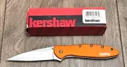 Kershaw Orange LEEK Pocket Knife w/Clip & Assisted Opening USA #1660OR