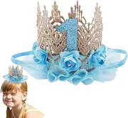 [Generic] Crown for Baby Girl,Baby Crown Princess?Flower Crowns | First Elastic Flower Crown Hats for Toddler Girl