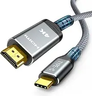 Snowkids 4K@60Hz USB C to HDMI Cable 1.8M, Type C to HDMI [Anti-Interference, Gold-Plated] Nylon Cord Thunderbolt 3/4 Compatible with i-Phone 16/15 pro, Mac-Book Pro/Air, i-Pad Pro, Ga-laxy S23 S22