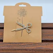 Rhinestone Encrusted Gold Scissors Hairpin
