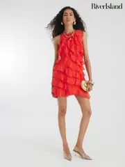 River Island Red Ruffle Mini Dress (W60614) | $86