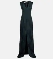 [Dries Van Noten] Dries Van Noten Floral jacquard gown AU 10 green