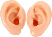Angoily 2sets Fake Ear Samples Silicone Ear Studs Display Props Ideal for Earring Display Learning Piercing Techniques 2pcs*2