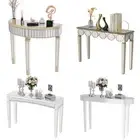 Luxurious Modern Mirrored Console Table Anti-oxidation Entryway Silver Furniture