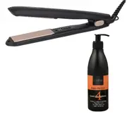 Cabello Silk Smooth Styler (Black) + Leave On Moisture 'Keep Me Hot' - Combo