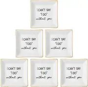 ✨6 Pcs Bridesmaid Proposal Ring Jewelry Dish Gifts I Can'T Say I Do without You