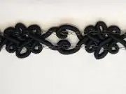 5 Yards 5/8" Black Oriental Look Gimp Trim 46319