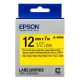 【EPSON】標籤帶 產業用耐久型 黃底黑字/12mm(LK-4YBVN)