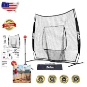 Lightweight 7x7ft Pop-Up Baseball Practice Net with Tee - Quick Set-Up Anywhere