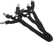 JOINPAYA 2pcs Sheet Anti-Skid Clip Quilt Clips Quilt Cover Fixer Bed Accessories Elastic Bands Bedding Accessories Mattress Straps Adjustable Fasteners Suspenders Ribbon Black