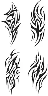 Temporary Tattoo,Flame Pattern HC-HC-596,Flame Tattoos,Real Tattoo Look,Water-Resistant,Lasts 1-2 Weeks,Resilience,18 x 11 cm