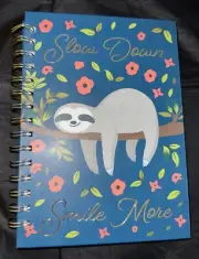 Tri-Coastal Design Sloth Journal Spiral Notebook Slow Down Smile More TL1