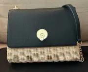 Ted Baker London | Janiya Straw Circle Crossbody Bag | Chain & Leather Strap NWT