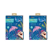 2x Avenir A5 Scratch Book Under the Sea Educational Art/Craft Activity Kit 5y+