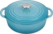 [Le Creuset] Enameled Cast Iron Shallow Round Oven, 2.75 Qt., Caribbean