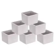 6pcs 2.5" Square Plastic Succulent Planter w Drainage Flowerpot Container Beige