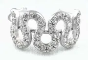 LAB WHITE SAPPHIRE Snake 14k White Gold Adjustable Toe Ring - NEW WITH TAG
