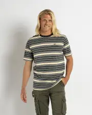 [The Mad Hueys] The Mad Hueys Men's Hueys Stripe T-Shirt in Charcoal Grey Size XL XL Charcoal Grey
