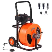 Drain Cleaner Machine Electric Drain Auger 100 FT x 3/4In Auto Feed